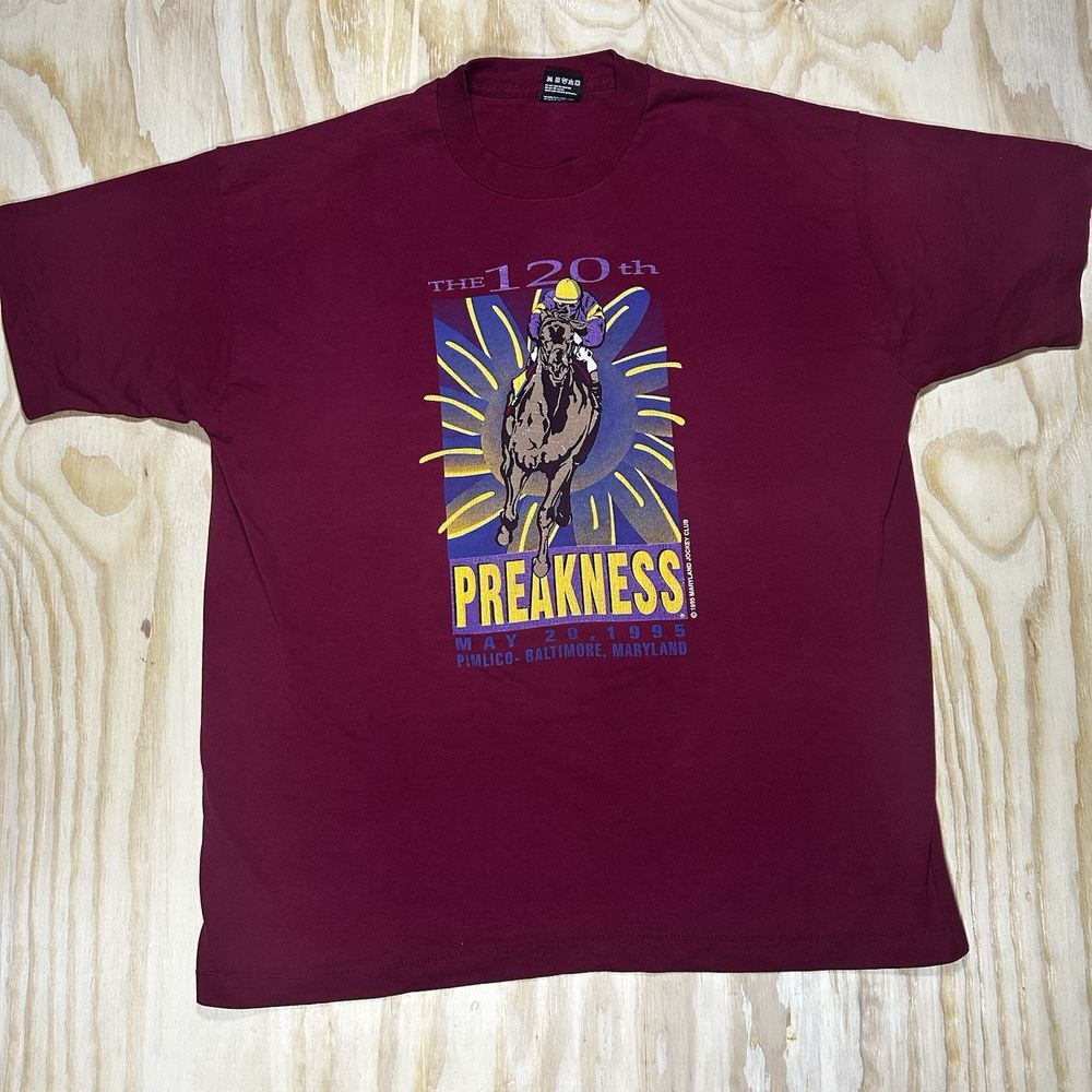 Vintage 1995 Maryland‎ Jockey Club Racing T-Shirt XL Made in USA Single Stitch